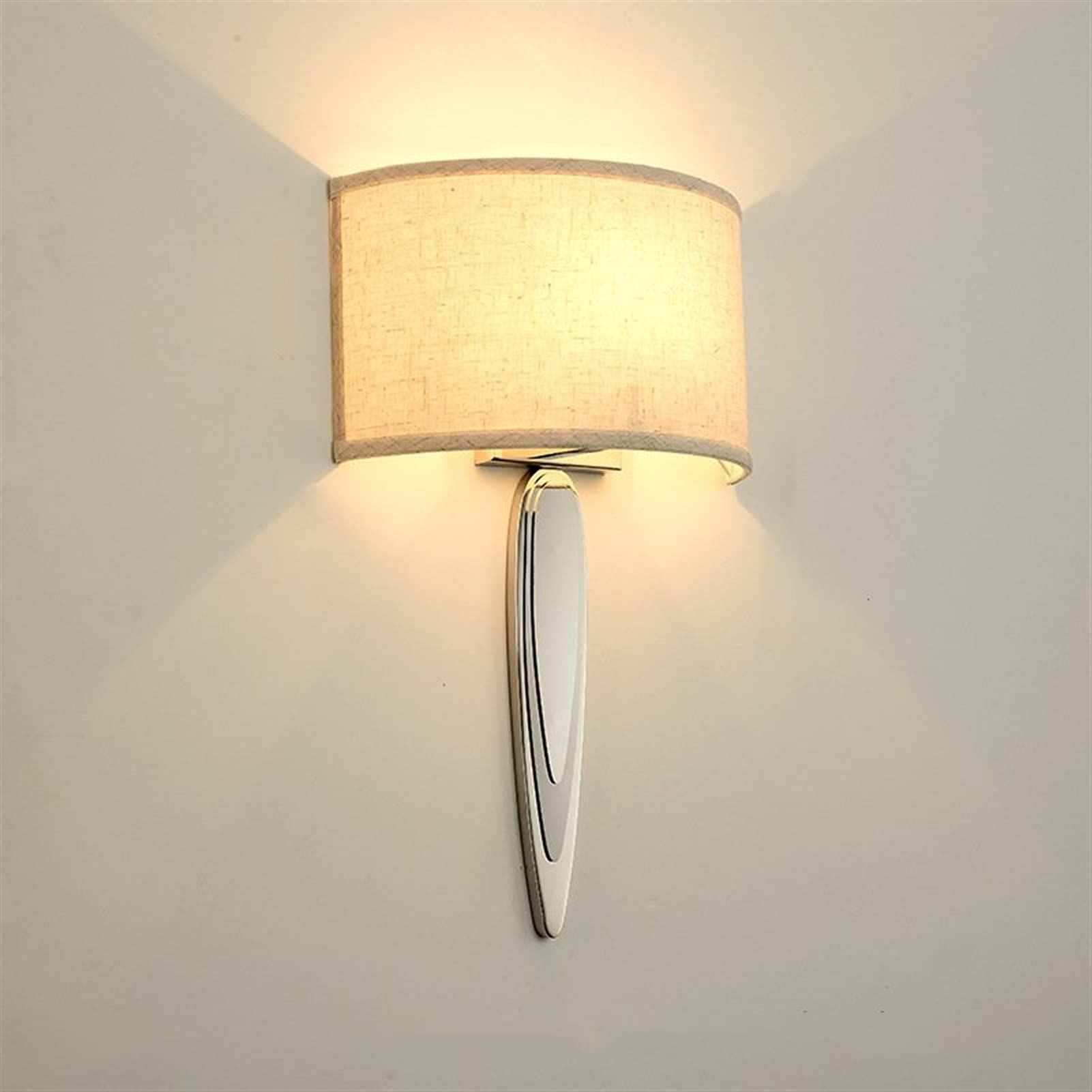 Applique murale LED salon E27 chrome et blanc pour éclairage design de chambre - 8