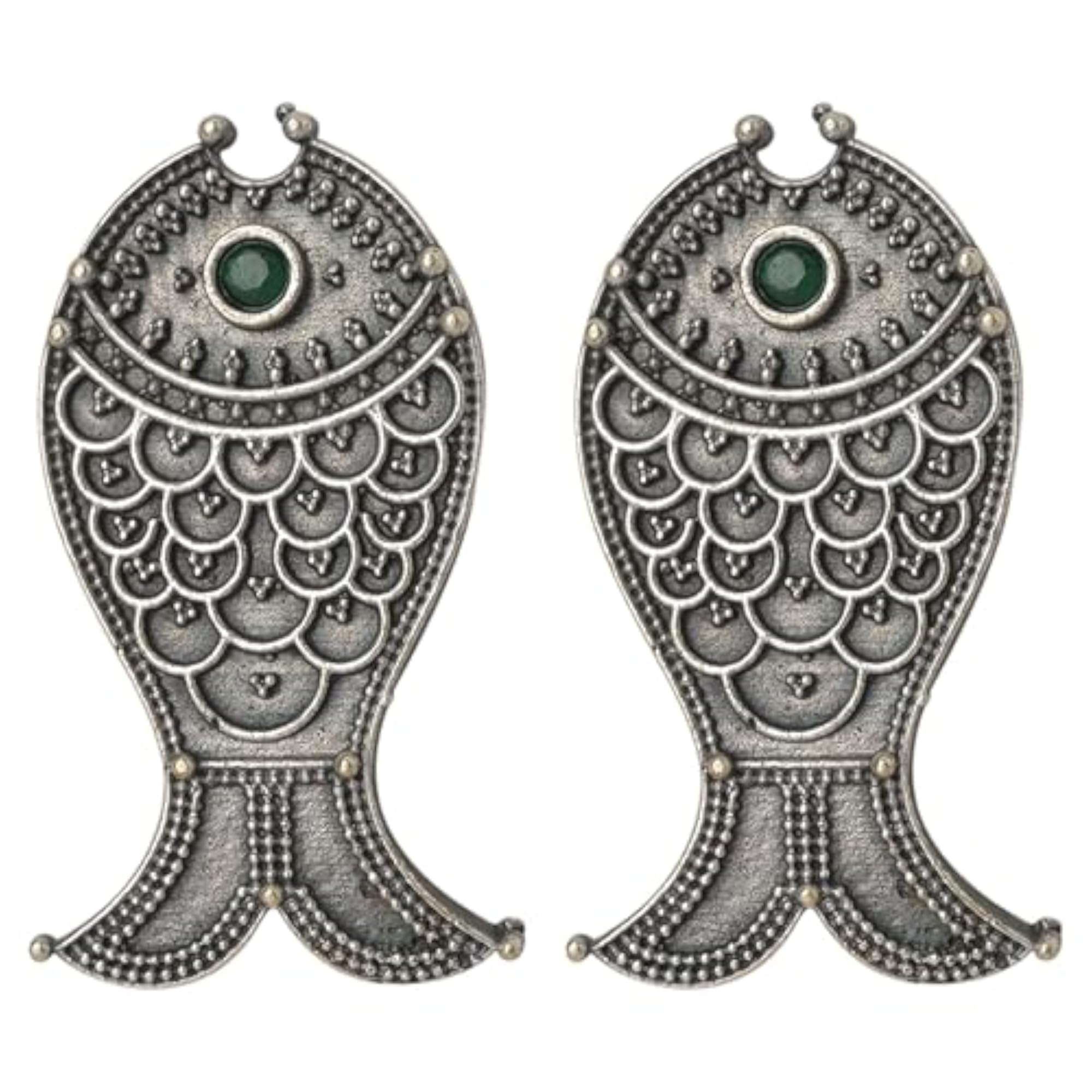 Women's Handmade 92.5 Silver Plated Oxidised Earrings, Stylish Design