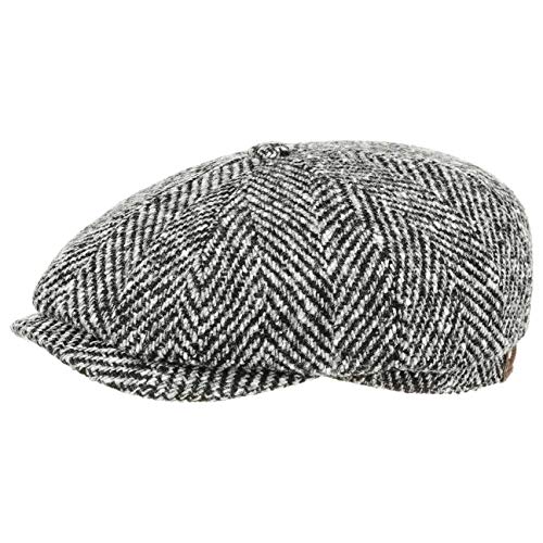 Preisvergleich Produktbild Stetson Hatteras Herringbone Flatcap Schirmmütze Schirmmützen Hatterasmütze (62 cm - anthrazit)
