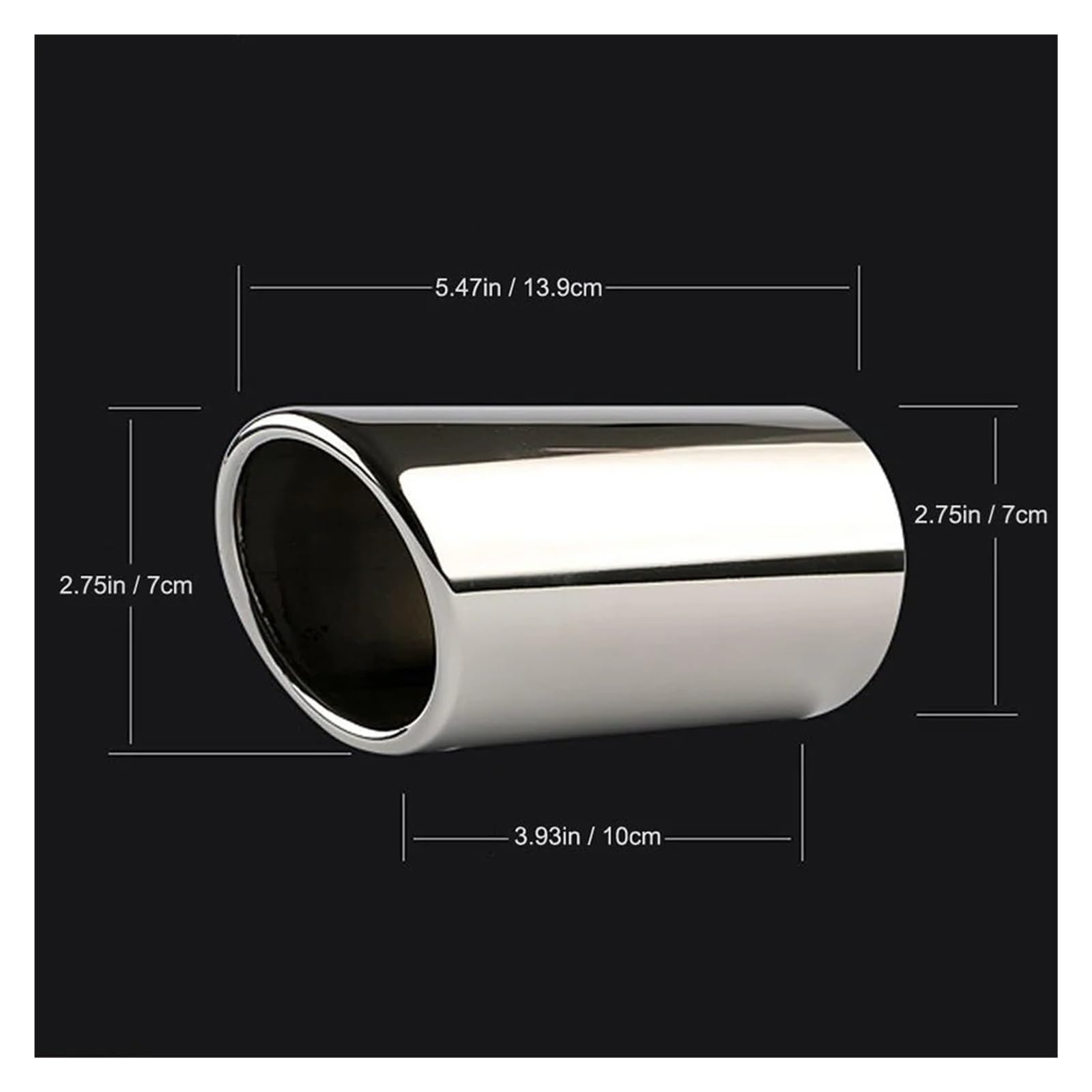 Tubo Silenciador Escape para Touran para 5T1 para TIGUAN para MK2 para Golf para MK7 para Polo 6R para MK6 Tubo Escape Tubo Escape Silenciador Punta Terminales Escape(70mm S)