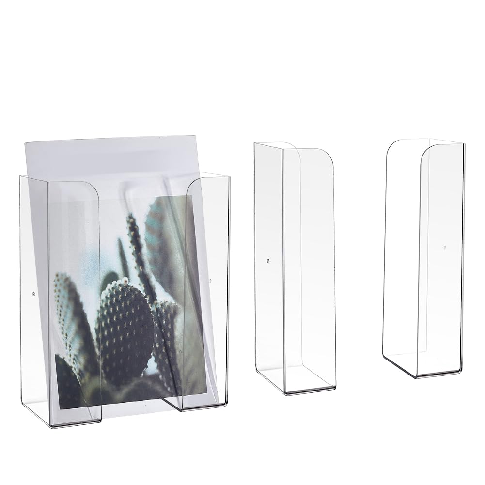 Porte-documents mural acrylique transparent AHANDMAKER lot de 4