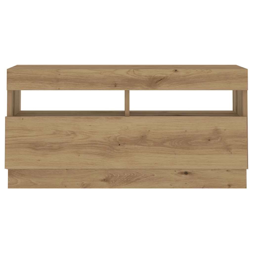 Moderner TV-Schrank mit RGB-LED-Lichtern, Sideboard für Wohnzimmer, aus Eichenholz, robuste Spanplatte, großer Multimedia-Schrank, Beleuchtung