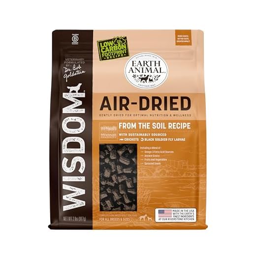 Earth Animal Wisdom Air Dried Dog Food - From the Soil Recipe Premium Natural Dry Dog Food for All Adult Breeds - 2 Lbs Bag