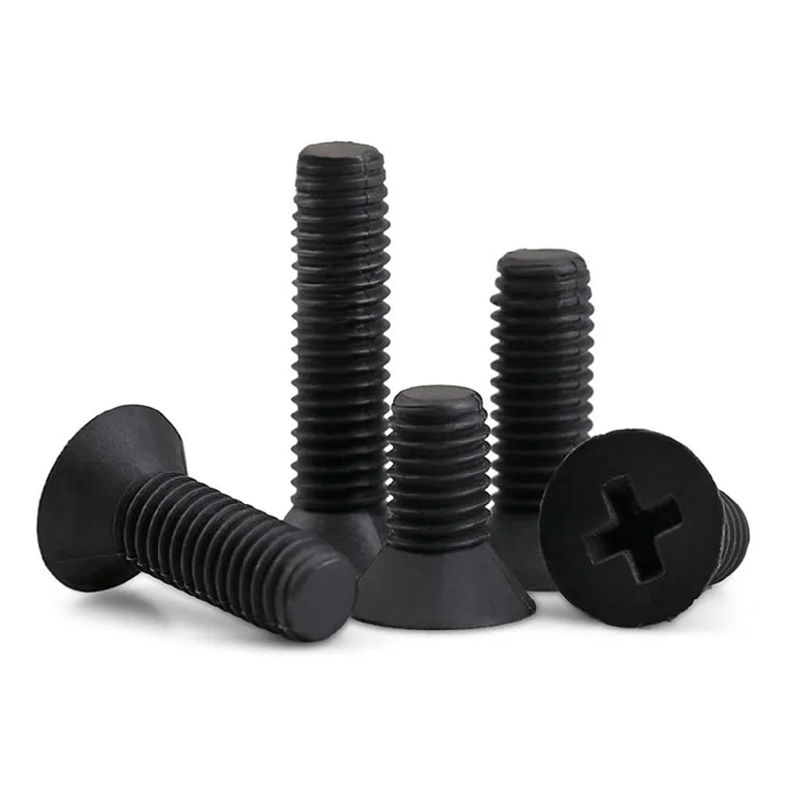SeroNi DHAEY 20/50pcs M2.5 M3 M4 Black Nylon Countersunk Head Screws Plastic Flat Machine Screw Length 5-25mm X 20/50Pcs(20Pcs,M3x6)