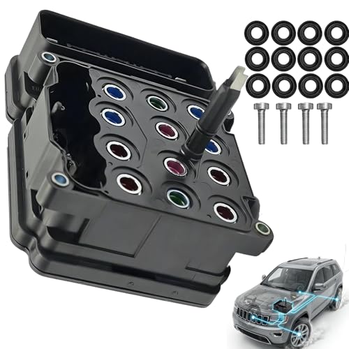 Frcychri ABS Anti-Lock Brake Control Module Compatible with Wrangler 3.6L V6 (2014-2018) | Part Numbers 68259556 68259556AD 68259556AA 68259556AC 68259556AB E Black