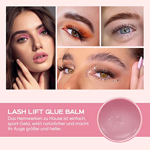 PERMANIA Wimpernlifting Kleber, Wimpern Kleber für Wimpernlifting, Wimpernlifting Zubehör, Lash Lifting Glue Balm Rosenduft, Schnell Trocknend, mit Kleinem Pinsel -10g