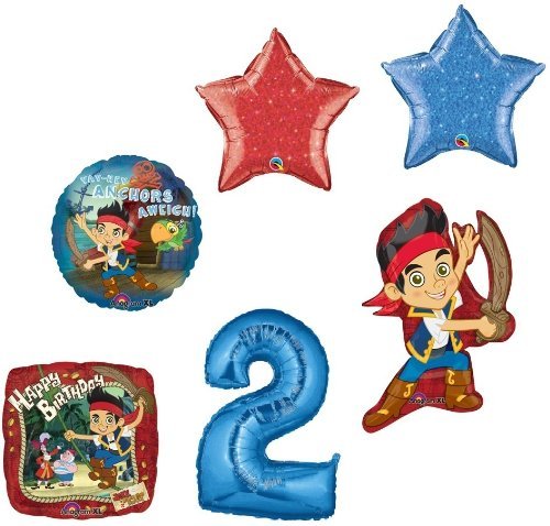 JAKE & the NEVER Land PIRATES #2 2nd Birthday Party Supplies Mylar BALLOONS Set