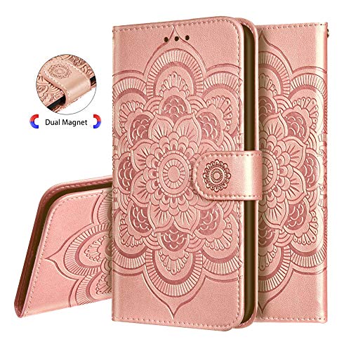 Shantime Custodia A Portafoglio In Pelle PU Per Asus ZenFone Max Plus M1 ZB570TL - Chiusura Magnetica, Tasche Per Carte E Supporto - 5