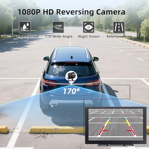 9'' Carplay Screen for Car, Wireless Carplay & Android Auto, Portable Car Play Screen with 1080P Backup Camera, Android Auto Screen with Mirror Link, Bluetooth, GPS Navigation, Voice Assistant - Image 4