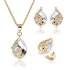 White rhinestone jewelry set