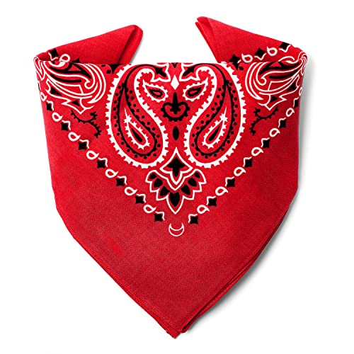 EL BANDANA - Estampado Paisley - 100% Algodón - Máximo grosor - 20 Colores Exclusivos - Rojo (Modelo Mandala) Cover