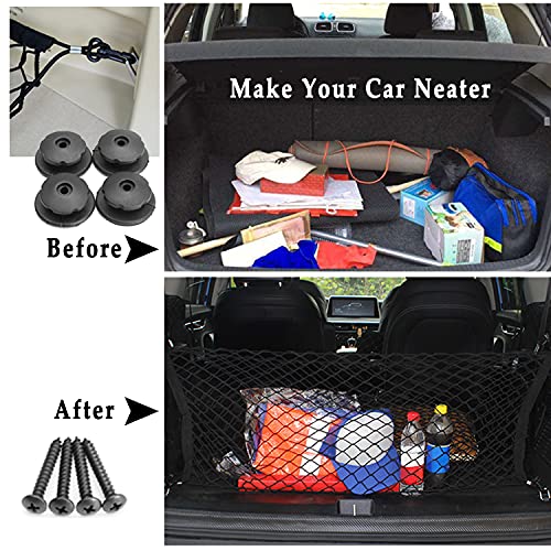 Nepak 3 Pcs Heavy Duty Cargo Net Stretchable,Car Cargo Net,Car Rear Cargo Net,Universal Adjustable Elastic Truck Net With Hooks,Universal Mesh Cargo Net Small #TOP6