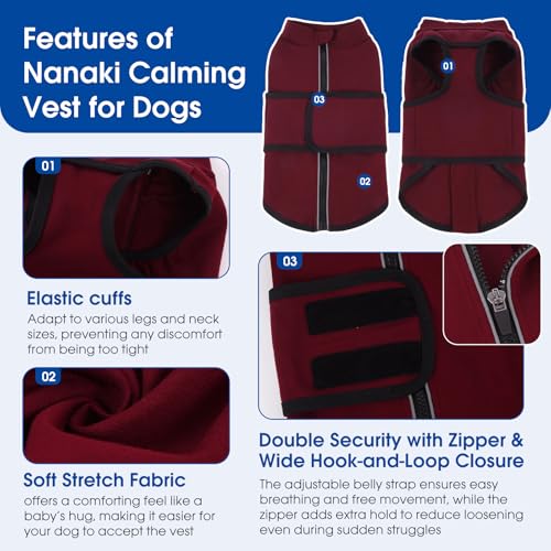 Image of Nanaki Snug Anxiety Compression Shirt for Dogs from Storms & Fireworks | Gentle pressure,Reflective strip,Adjustable,Peaceful sleep & grooming,Ease separation anxiety,for storm,fireworks,loud noise
