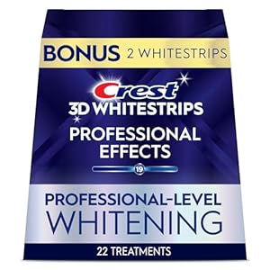 Crest 3D Whitestrips Professional Effects – Teeth Whitening Kit, 22 Treatments (20 + 2 Bonus), Each with 1 Upper/1Lower, 44 Strips – Crest 3DWhite Teeth Whitening Strips