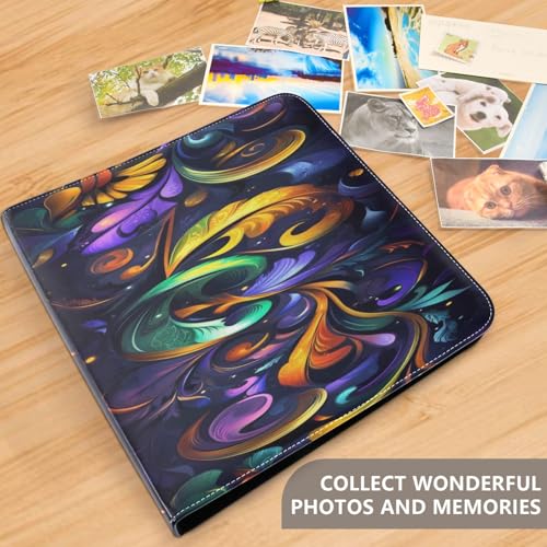 Álbum de fotos adhesivo autocopiativo DIY Scrapbook Mardi Gras Carnaval con plumas, 3 anillos, 40 páginas, 8x10 para recuerdos miniatura 5