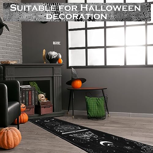 Timgle TIMGLE-NEN-55JL Halloween Gothic Runner Rug 2' X 7.3' Runner Mat Sun And Moon Mats Gothic Theme Soft Large Non Slip Floor Mat thumb #5