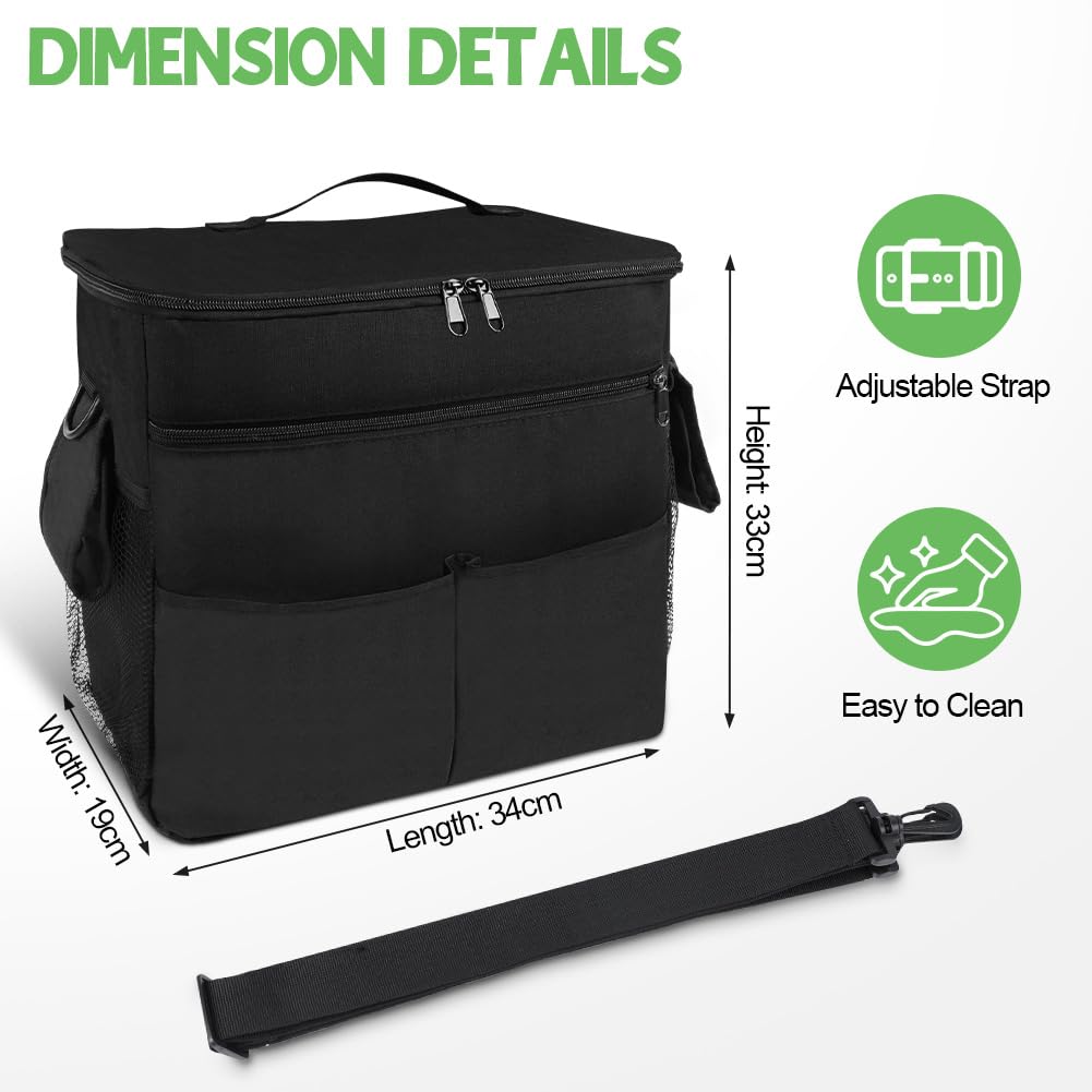 HOTUT Grand Baby Sac de Rangement pour Poussette, 34×33×19cm, Sac Landau Universel et Imperméable Multifonctions, 2 Poches en Filet et Bretelles Réglables pour Ranger Les Couches, Les Lingettes