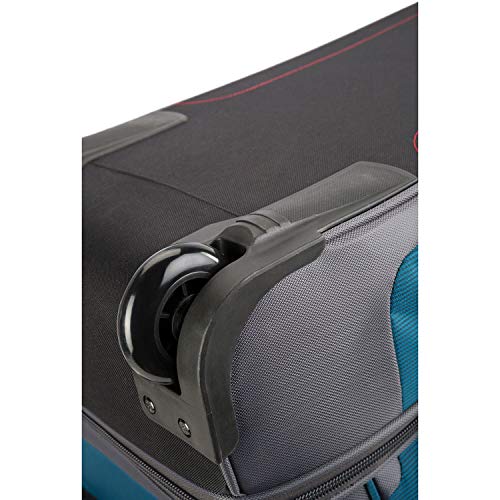 High Sierra Decatur 34 Inch Drop Bottom Portable Wheeled Rolling Polyester Duffel Travel Bag with Recessed Telescoping Handle, Peacock