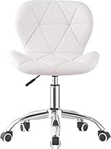 كرسي من دويتشه ماتراتزن للمكتب المنزلي والعمل على الكمبيوتر، بارتفاع قابل للتعديل ودعم قطني وتصميم إرجونومي، مصنوع من قماش مخمل وشبكي، باللون الأبيض