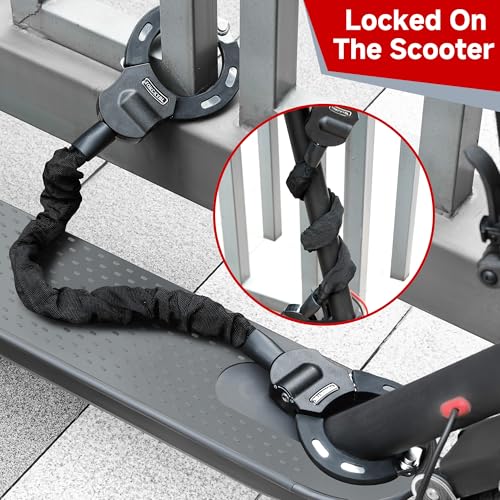 Heavy Duty Scooter Lock - 8mm Anti-Theft Chain Lock with 3 Keys, 94cm Weatherproof Security Lock for Electric Scooters, Bikes, Motorcycles - Image 5