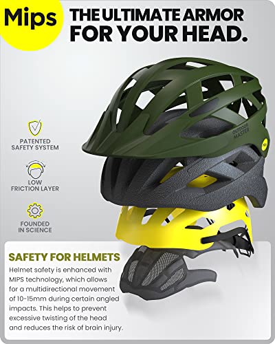 Outdoormaster Mips Adult Recreational Cycling Helmet - Palm Green,L #TOP1
