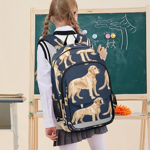 Sac à dos d'école pour protéger votre ordinateur portable avec imprimé Labrador résistant