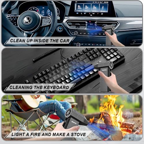 Image of SDFM Compressed Air Duster - 3-Gear Adjustable Rechargeable Air Duster | Super Power Cordless Air Duster with Brushless Motor - for Keyboard, PC, Car, Air Bed, and Home Cleaning