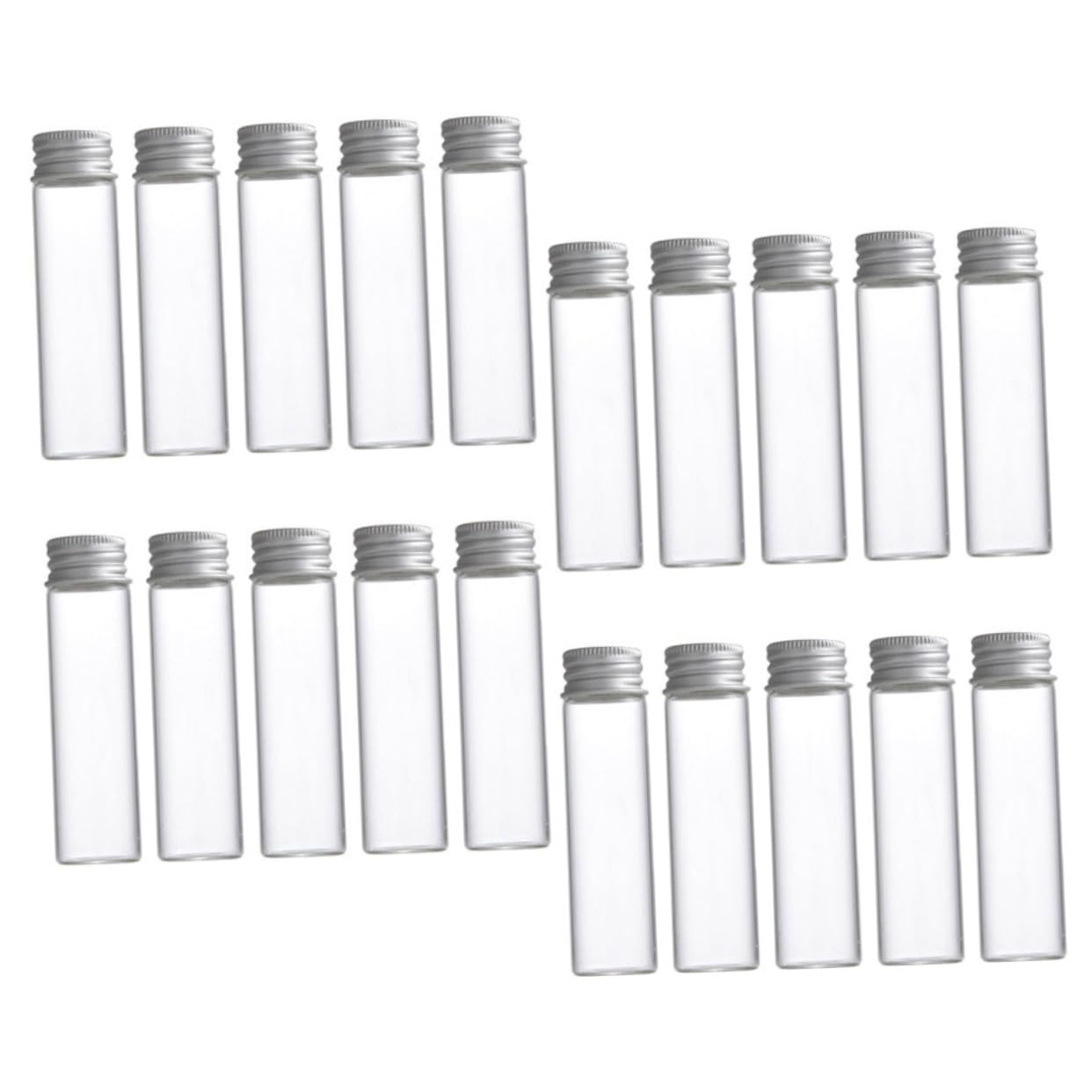 SOESFOUFU 20pcs Clear Glass Sample Storage Jars Caps Sealed Travel Bottles for Cosmetics Skincare and Powder Compact Design for Home and Outdoor Use