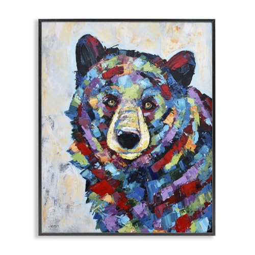 Geometric Abstract Bear, 11 x 14 Inch Framed Giclée Print