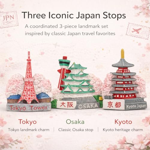 Imanes decorativos 3D Japón set de 3 piezas miniatura 7