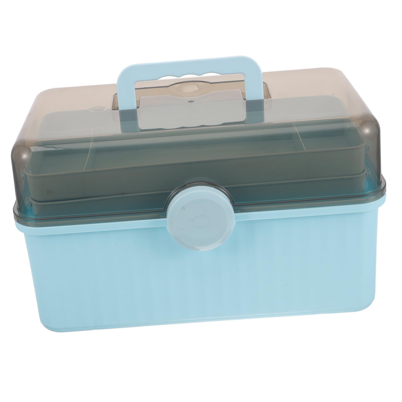 Beavorty Caja Médica Portátil de Plástico Azul Diseño de Capas, Gran Capacidad y Estructura Resistente, Adecuado para Primeros Auxilios en Oficina y Viajes al Aire Libre Estilo Aleatorio