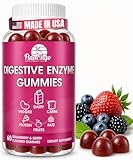 Digestive Enzymes Chewable Gummies: Helps Food Intolerance, Debloat, and to Digest Dairy, Carbs, Veggies, Protein, Fruit -Amylase Protease Lipase Lactase- Naturally Flavored Vegan Gummies. 60 Count