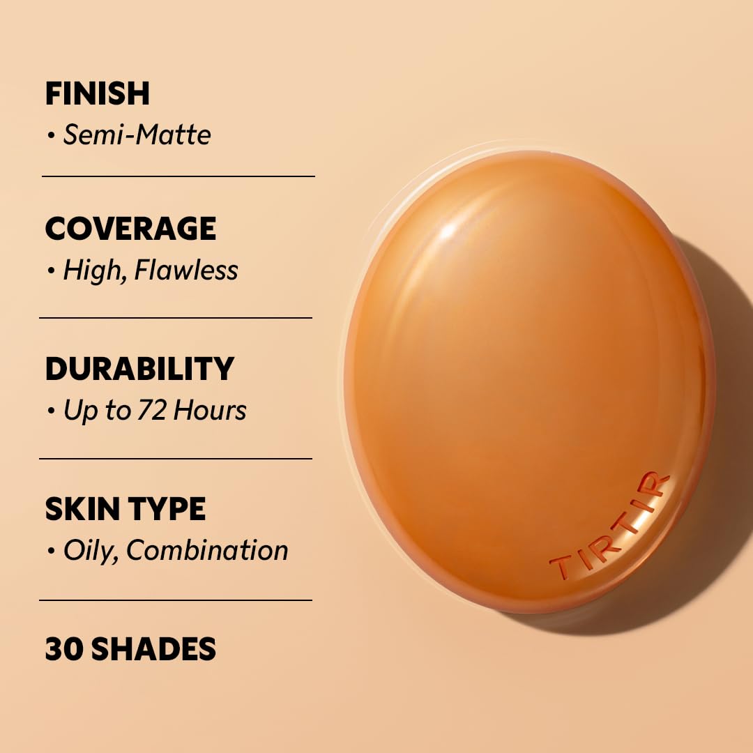 TIRTIR Fondotinta Mask Fit Ai Filter Cushion, Finitura Semi Opaca, Effetto Semi-Opaco, Fino A 72 Ore, Copertura Da Media A Totale, 0,63 Fl Oz (Confezione Da 1) 29N, Beige Naturale