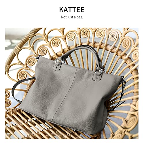 Image of Kattee Women's Soft Genuine Leather Tote Bag, Top Satchel Purses and Handbags