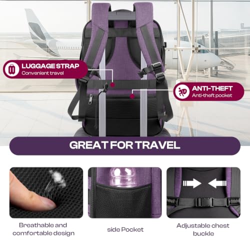 Image of Laptop Backpack for men, Compatible with 18.4 inch Laptop, Purple