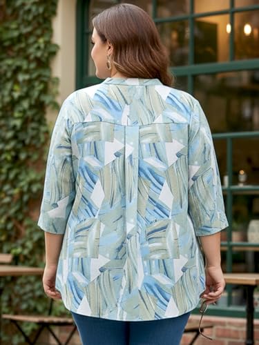 Image of Indietoga Women Plus Size Abstract Print Rayon Tunic Top (XL to 7XL)