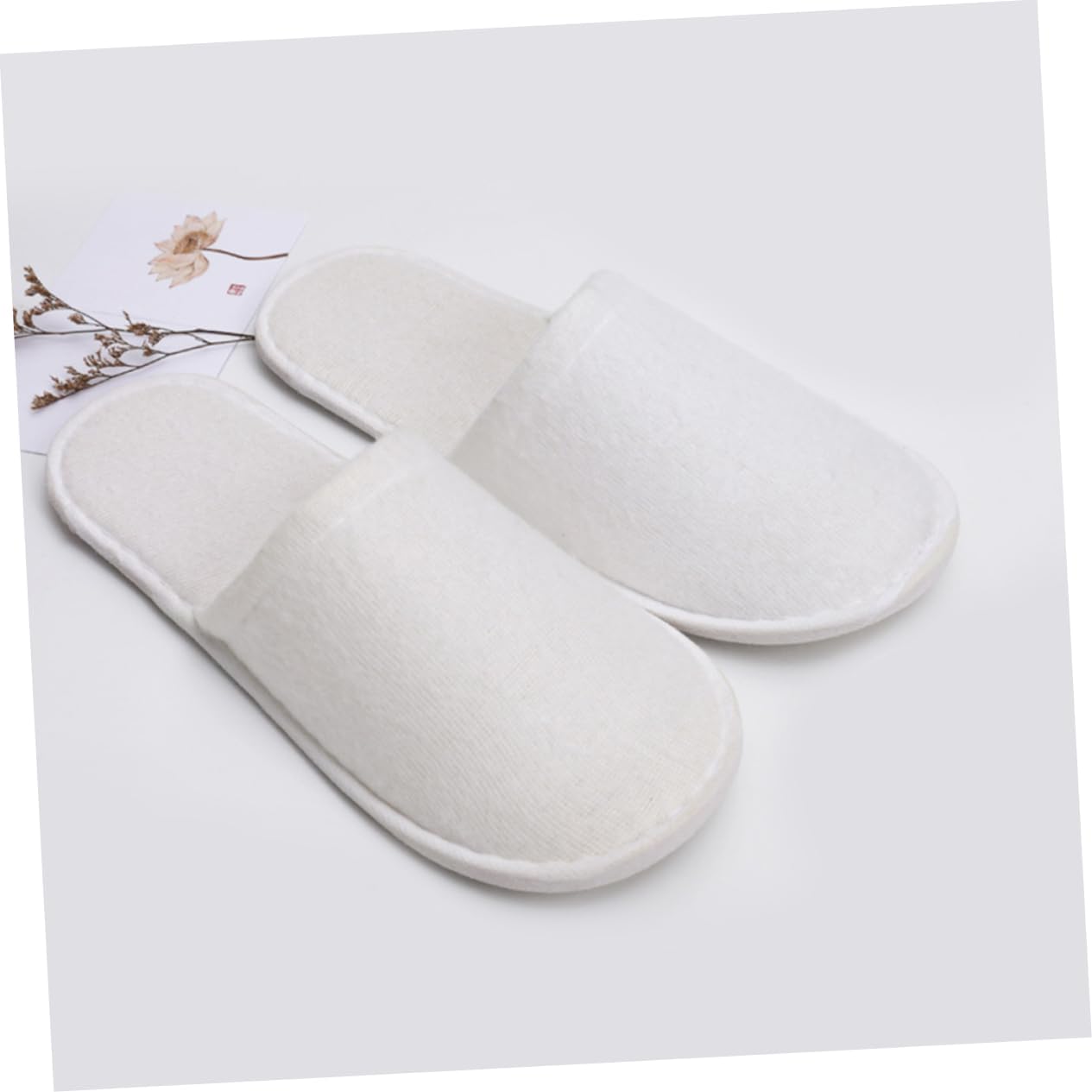 4 Pairs Thickened Non Slip Hotel Guest Slippers for Men and Women for Spa Home Use