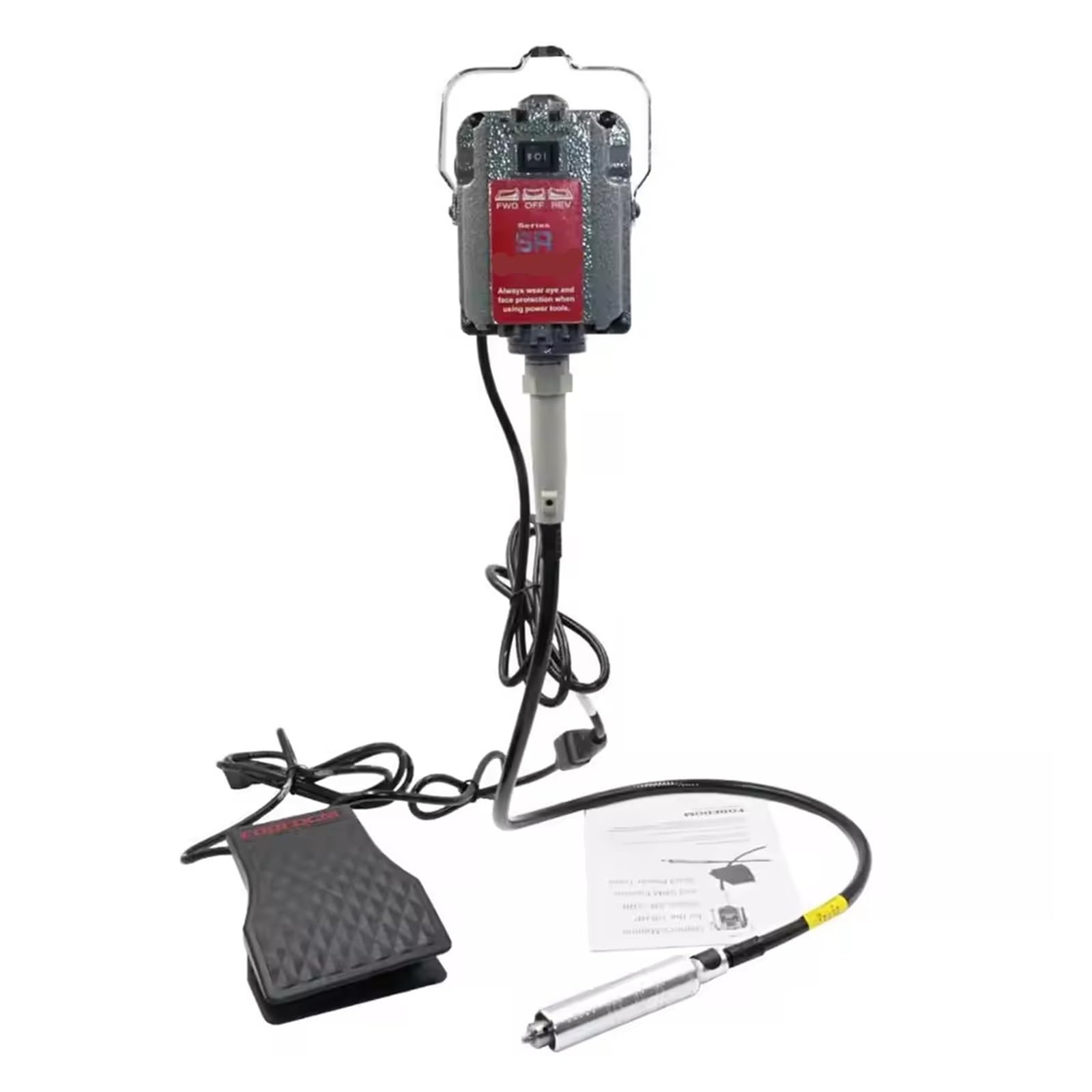 Ewsdsfs Sr 220 Sr Grinder Flexible Shaft Polishing Machine Flexshaft Rotary Hanging Motor Full Set Burnishing Grinding Tool Kit(Sr 220)