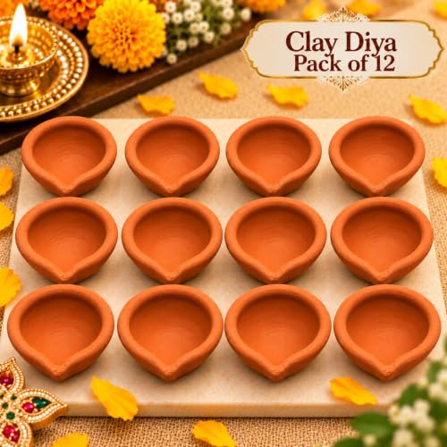 Image of Clay Diya|Traditional Clay Diya|Pack of 12