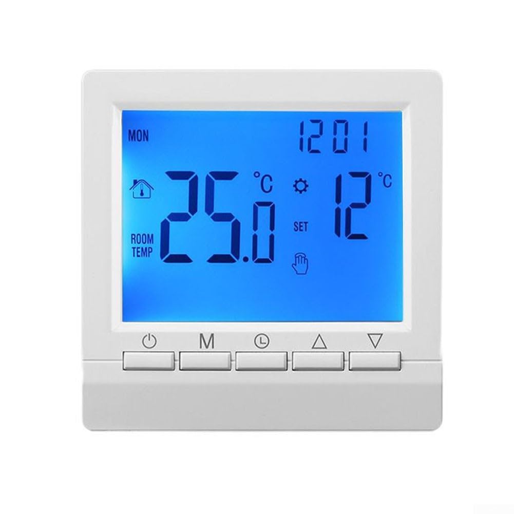 Termostato per Caldaia a Gas Programmabile Termostato Digitale per Casa Display Termostato Digitale per Riscaldamento Domestico con Sicurezza Blocco e Funzione Antigelo