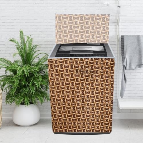Image of Woah Dust-Proof Top Loading Fully Automatic Washing Machine Cover for 6 kg, 6.5 kg,7kg & 7.5 kg P (Black Leaf)