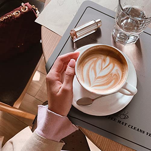 Jegjma-Coffee Mat-Coffee Bar Mat For Countertops, Absorbent Drying Coffee Maker Mat Hide Stain Rubber Backed Coffee Bar Accessories Fit Under Coffee Machine Coffee Pot Espresso Machine (Solid Grey, 20X13In) #TOP5