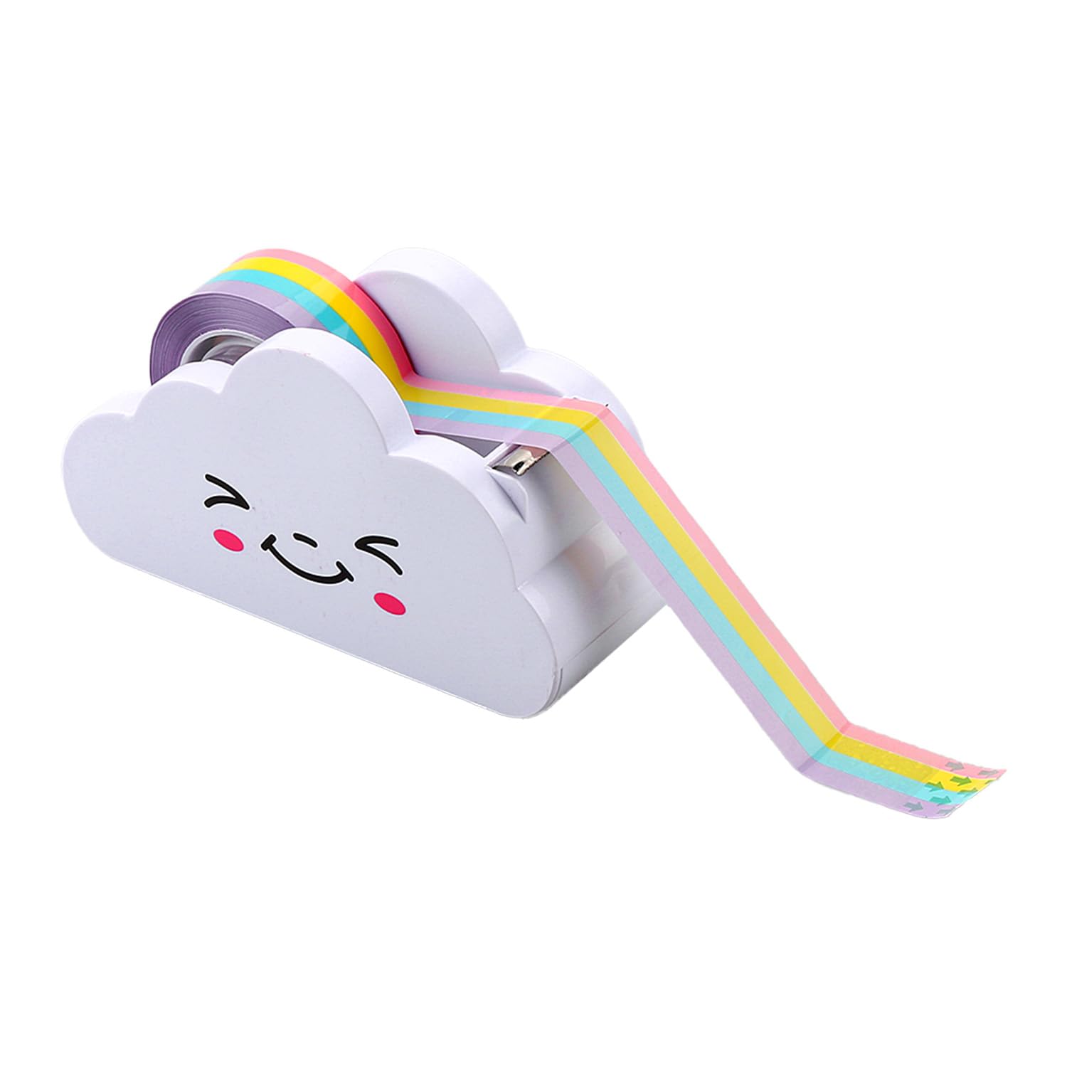 Gaomumu Cute Creative Cloud Desktop Tape Dispenser with Rainbow Tape, Washi Tape Roll Holder for Teens School Office Stationery Supplies