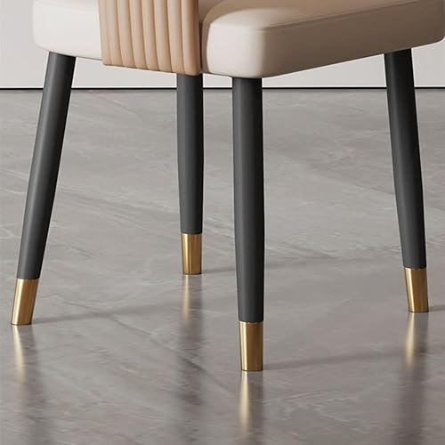 Miniatura 6 de Sillas de comedor, modernas sillas de comedor de cuero sintético con brazos y patas de metal, Sillas para comedor (azul)