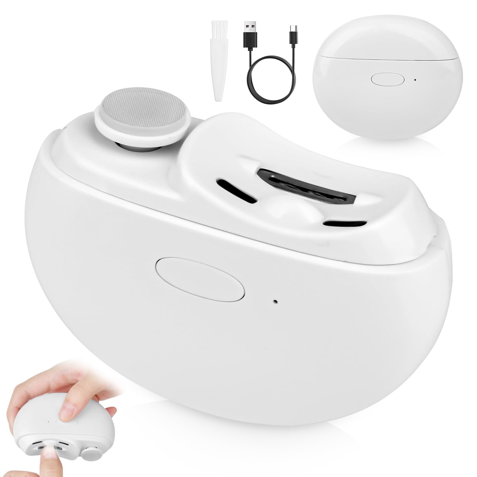 Elektrischer Nagelknipser, 3 in 1 Elektrische Nagelfeile, Nagelknipser Elektrisch mit Polierfunktion & LED-Licht, Automatischers Nageltrimmer, Electric Nail Clippers für Babys Kinder Erwachsene Senior
