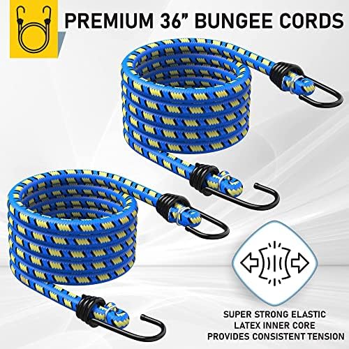 AUGO Ratchet Tie Down Straps 4 PK 4.5m  1000 KG Break Strength  Safety Lock S Hooks for Moving Cargo, Appliances, Lawn Equipment, Motorcycle  Includes 2 Bungee Cords, 4 Soft Loops, Storage Bag