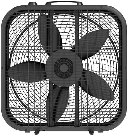 20" 3-Speed Weather Resistant Box Fan, Black, New