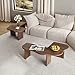 2-in-1 Irregular Coffee Table for Living Room - Mid Century Modern Tables for Small Spaces, Modular 2-Piece Interchangeable Wooden Coffee Table Set
