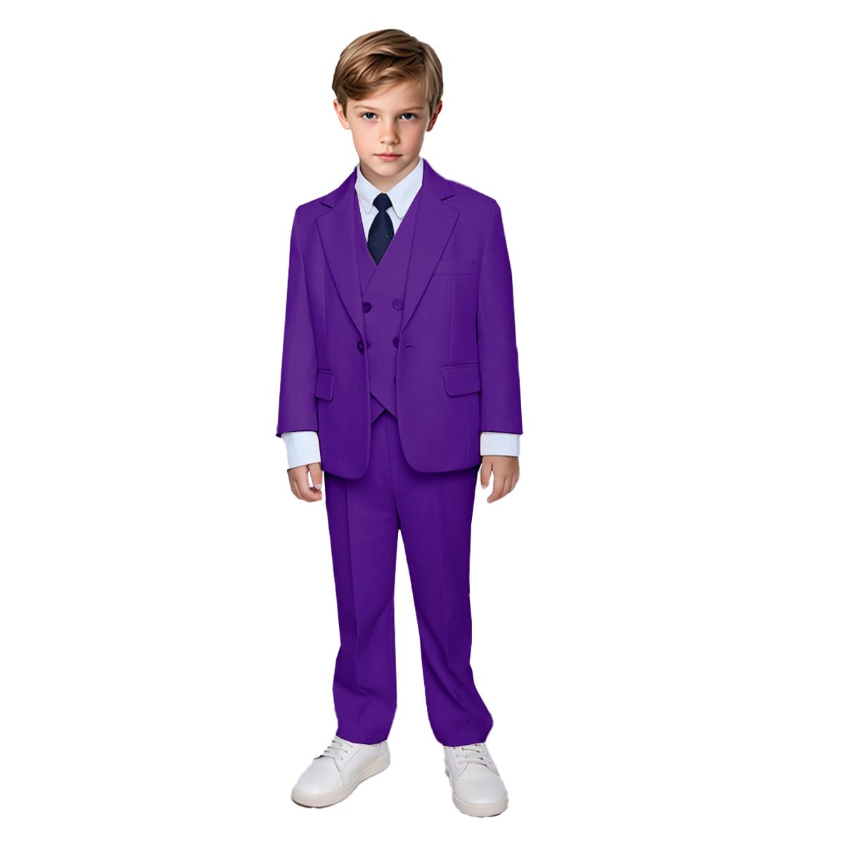 Einreihiger Anzug für Jungen, Anzugjacke, Weste, Hose für Kleinkinder, Teenager, Jungen, Kommunion, Hochzeit, 3-teilig