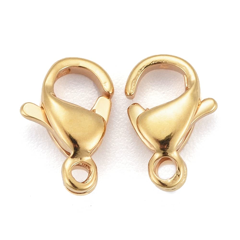 DanLingJewelry 100Pcs Grade A 304 Stainless Steel Lobster Claw Clasps Golden Color 9x6x3mm Hole: 1mm, 100pcs, 9x6x3mm - Image 4